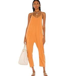 NWOT Free People FP Movement Hot Shot Onesie Romper Toasted Coconut